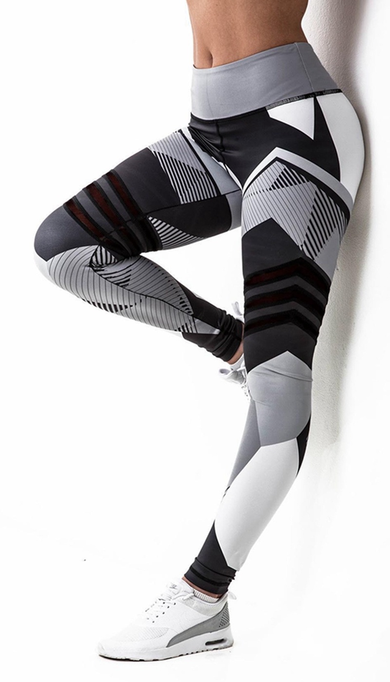 Women's Reflective Printed Yoga Leggings Quick Dry Compression Pants - Image 3