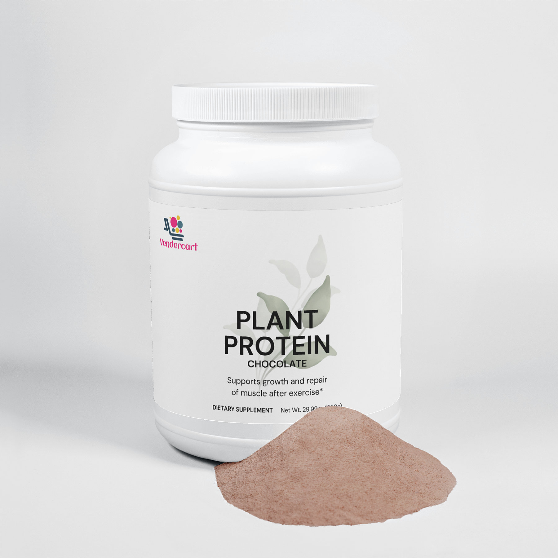 Front view of Plant Protein Chocolate jar