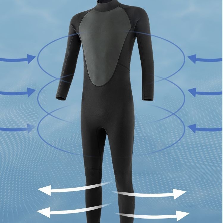 men’s sun protection snorkeling suit 3mm black