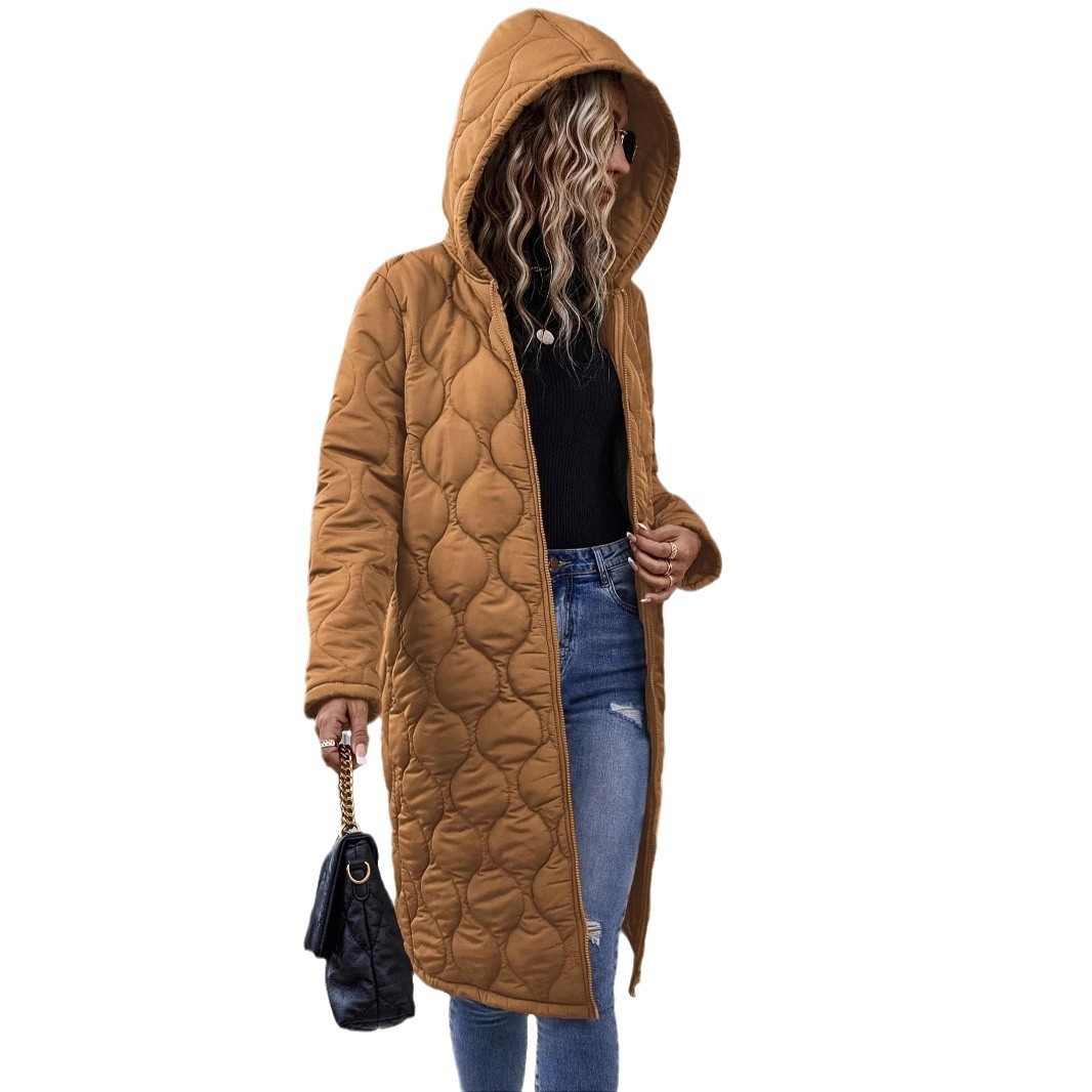 Women’s Zipper Hooded Thickened Cotton Jacket Loose Fit - Image 5